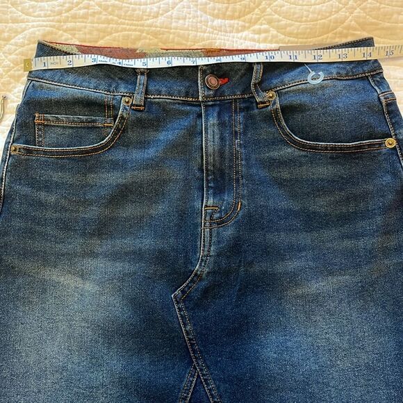 Frye & Co Denim Mini Jean Skirt Womens Sz 4 Raw Hem Western Y2K 90s Retro New - Picture 5 of 8